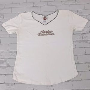 Vintage Harley Davidson T-shirt. Size Large. White Dubois Pa. Cotton. Made USA